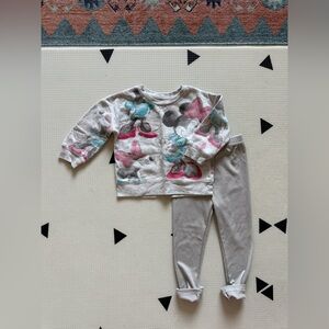 Disney|Baby girl,toddler Minnie Mouse crewneck Sweatshirt and Leggings Set•••